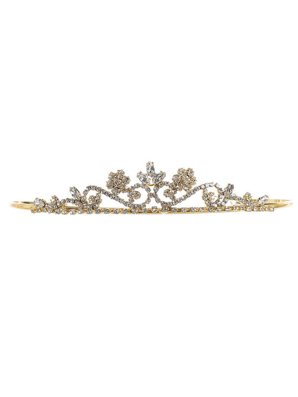 Tip Top Kids Girls Multi Color Rhinestone Flowers Tiara - SophiasStyle.com